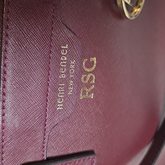 HENRI BENDEL RSG Plum Satchel with Gold Accents - Picture 8 of 8